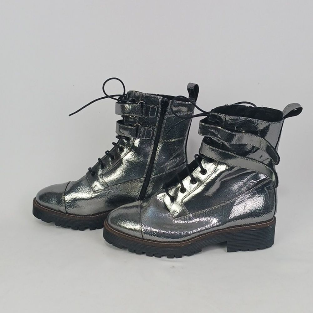 Shelly's London Silver Work Boots - Picture 3 of 8